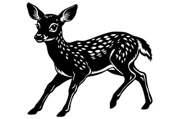 Roe Deer Fawn in front of a white background vector illustration
