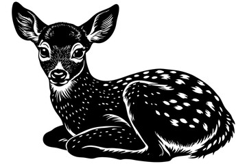 Roe Deer Fawn in front of a white background vector illustration © Jumur