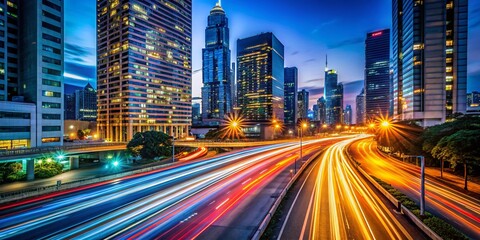 Fototapeta premium Night Lights Cityscape Long Exposure Photography