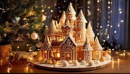 Obraz premium Generated Twinkling fairy lights for a warm and festive atmosphere