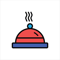 food tray vector icon line template