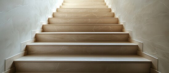 Sleek Scandinavian stairs with neutral beige tones.