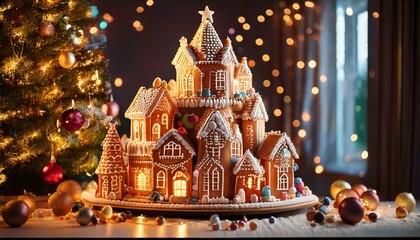 Obraz premium Generated Twinkling fairy lights for a warm and festive atmosphere