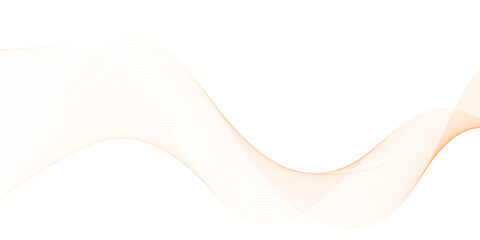 abstract vector orange wave lines on white background.