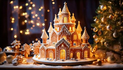 Obraz premium Generated Twinkling fairy lights for a warm and festive atmosphere