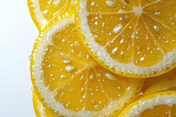 Juicy Lemon Slices with Water Droplets