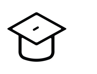 A set of black and white, solid icons representing various elements of education and learning.