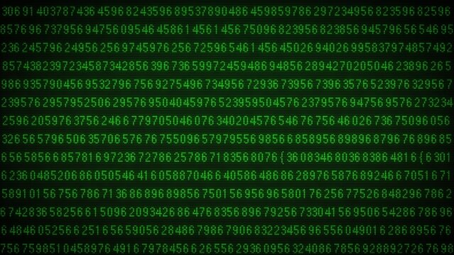 Encrypted Data Hacking Animated Numbers Background