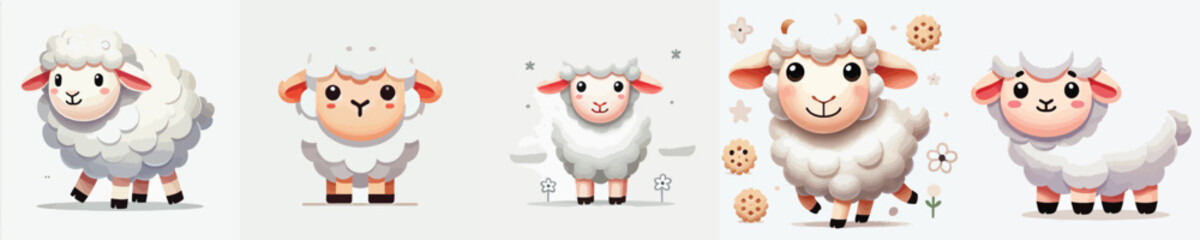 vector of an adorable sheep