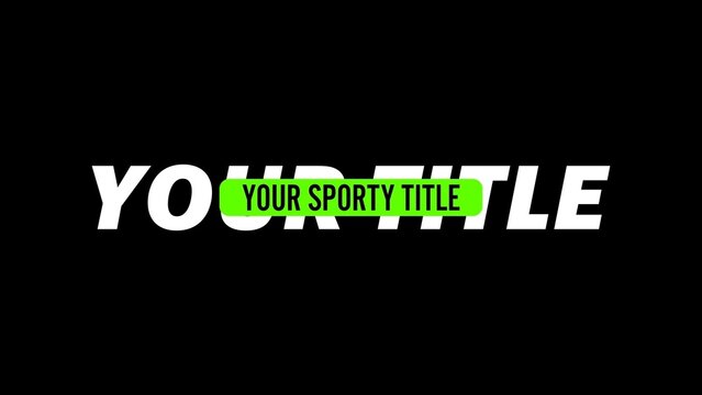Epic Urban Sport Flashy Title Intro