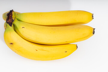 Closeup of ripe bananas isolated