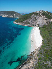 Drone view of a dreamy beach in Western Australia