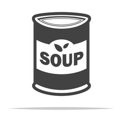 Canned soup icon transparent vector isolated