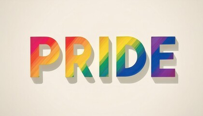 Vivid Watercolor Rainbow Typography Celebrating Gay Pride and LGBTQ+ Inclusion with Bold, Colorful Lettering Artwork Design Example