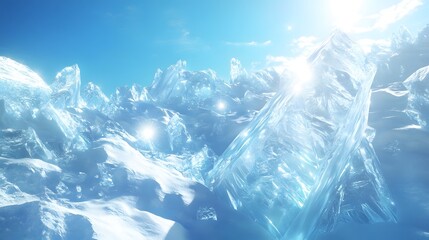 A glacier that sparkles in the sun like a giant diamond