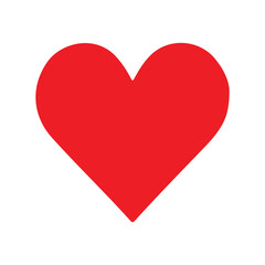 Valentine themed red heart icon. Heart shape icon vector on white background.