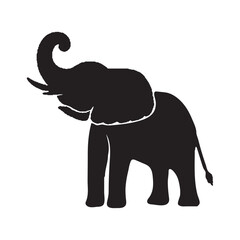Elephant silhouette vector with white background