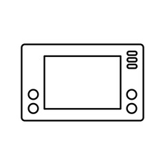 Obraz premium Illustration showing a black handheld game console icon on a white background