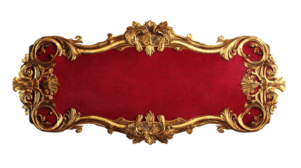 A red banner with gold trim. isolated transparent background
