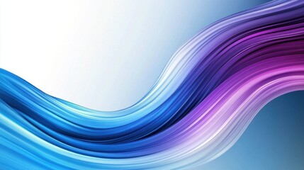 Abstract waves in blue and purple tones create a smooth, flowing design.