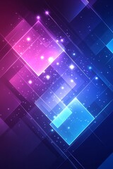 Obraz premium Vibrant Gradient Background, Abstract Geometric Shapes, Digital Media, Broadcasting, Technology