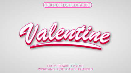 valentine text effect vector editable