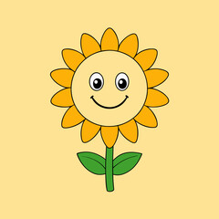 sunflower with a smile cartoon character
