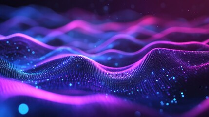 Abstract Purple and Blue Wave Pattern