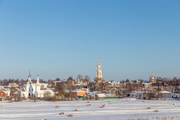 Fototapeta premium Panoramic view of the Suzdal city. Vladimir region, Russia