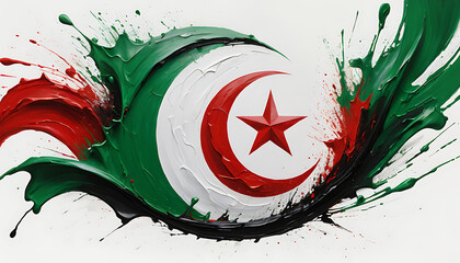 Algeria flag,Green and white flag,Algerian crescent and star,Algeria national flag,Flag of Algeria vector,High-resolution Algeria flag,