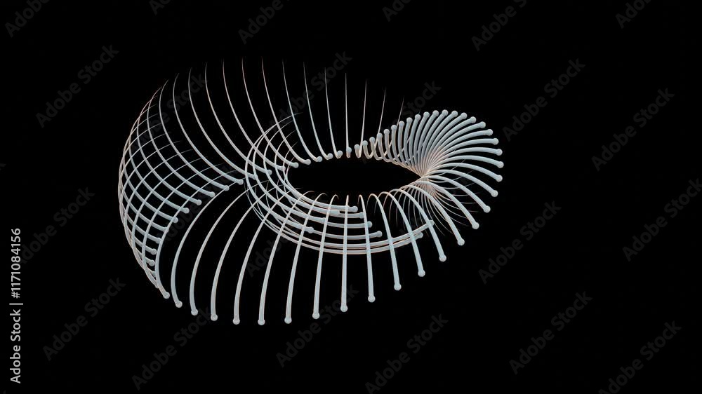 Poster Abstract 3D Spiral Structure with Smooth Curves on Black Background
