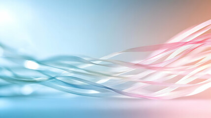 Abstract pastel ribbons flowing, light background, website design, graphic design