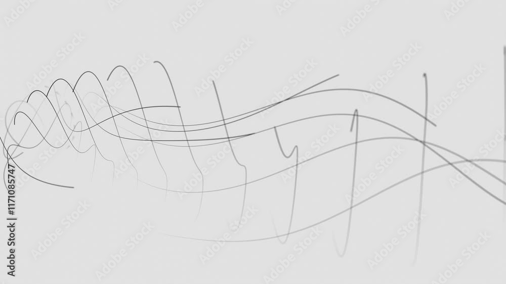 Poster Minimalist Abstract Flowing Lines on White Background