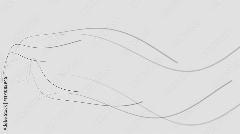 Poster minimalist abstract flowing lines on white background