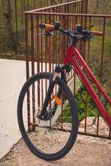 A close-up of a bicycle