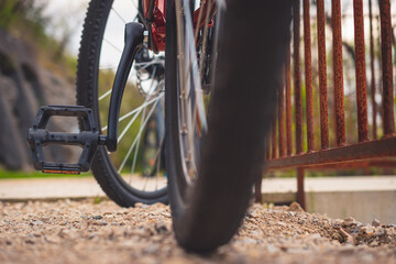 A close-up of a bicycle