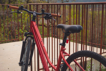 A close-up of a bicycle