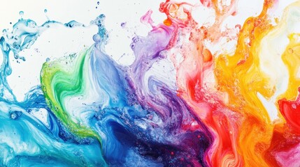 Abstract Rainbow Paint Swirl