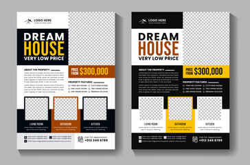 Luxurious real estate house property flyer sale poster template design