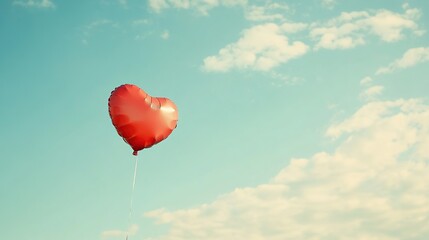 Fototapeta premium Valentine banner background of heart shape balloon in the air