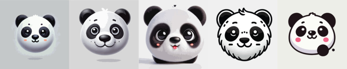 Obraz premium very cute and adorable panda face vector