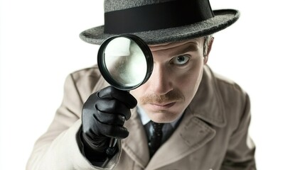 detective with magnifying glass 