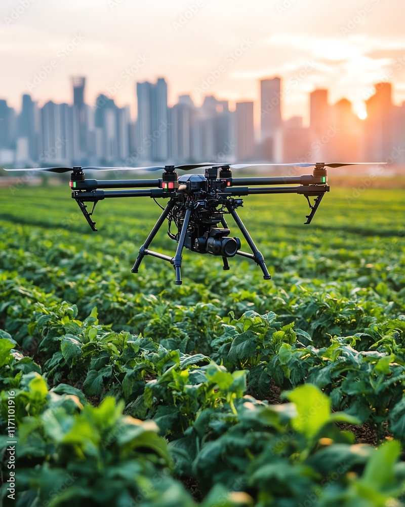 Poster technologybased smart farming, automated systems, and drones optimizing agriculture for sustainable 