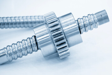 Closeup scene the spare parts  lead ball screw set.