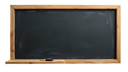 Blank chalkboard isolated on transparent background.