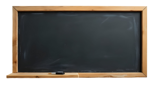 Blank chalkboard isolated on transparent background. - Powered by Adobe