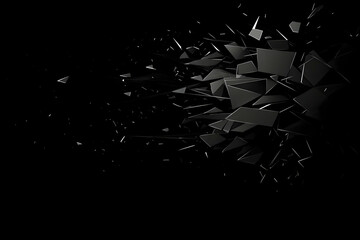 Dark 3D Abstract Background of Shattered Fragments