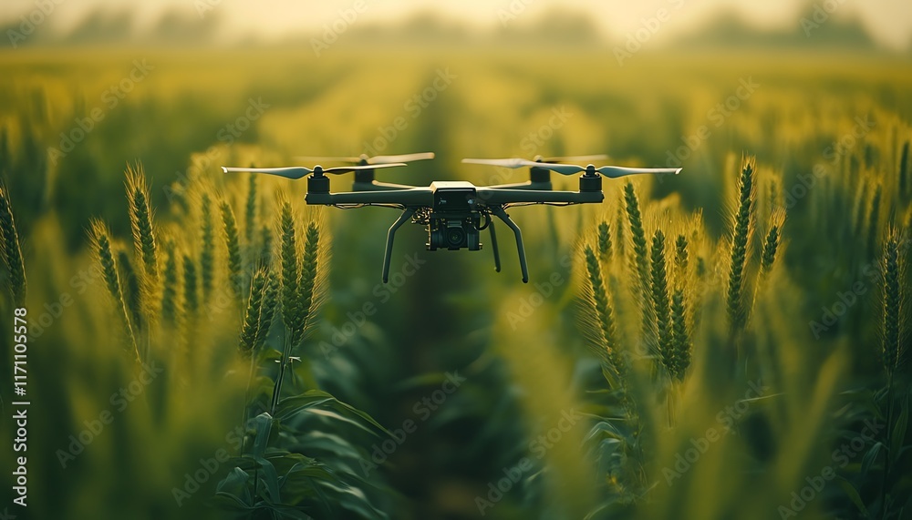 Poster smart agriculture concept, technologydriven farming solutions, precision farming with drones, sensor