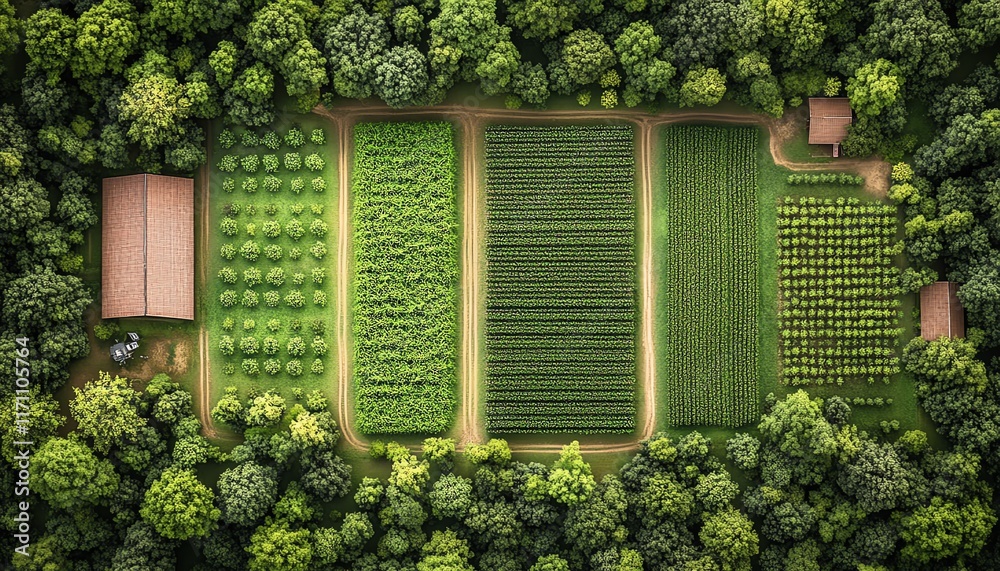 Aufkleber Smart agriculture in action, technologydriven farming solutions, drones, sensors, and automation for precision crop production, highquality image, HD resolution