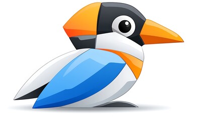 Naklejka premium Colorful Geometric Bird Illustration Cartoon Animal Design